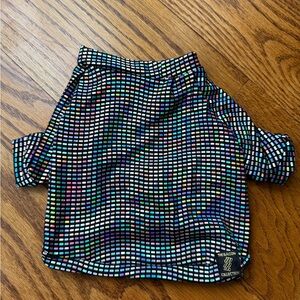 The Bacon Collection Colorful Geometric Holographic Pattern Shirt dog cat small